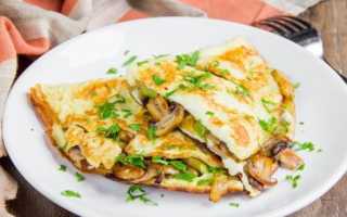 Яичница с грибами шампиньонами, помидорами, сыром. Рецепт