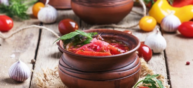 борщ на зиму с капустой перцем