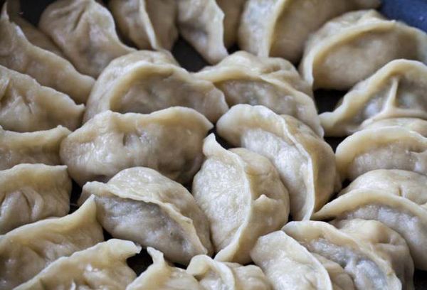 Грибные пельмени с рыбой