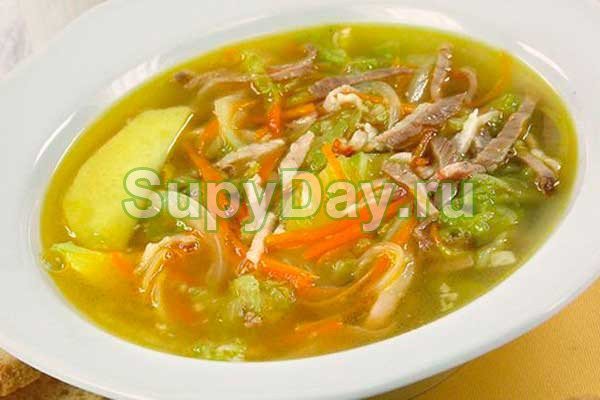 Картофельный суп на говяжьем бульоне