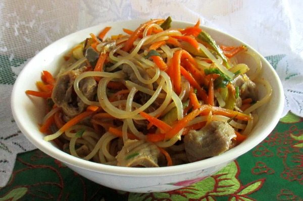 Куриные желудки по-корейски в домашних условиях. Рецепты приготовления с морковью, огурцами, соевым соусом, луком, фунчозой