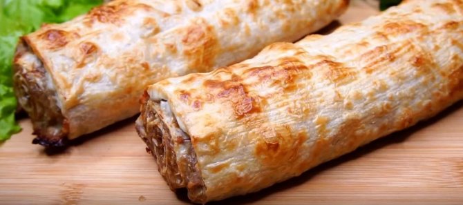 Рулет лаваш с фаршем в духовке