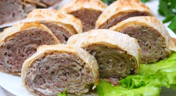Сытный рулет из лаваша с начинкой в духовке