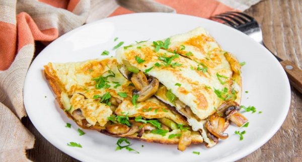 Яичница с грибами шампиньонами, помидорами, сыром. Рецепт